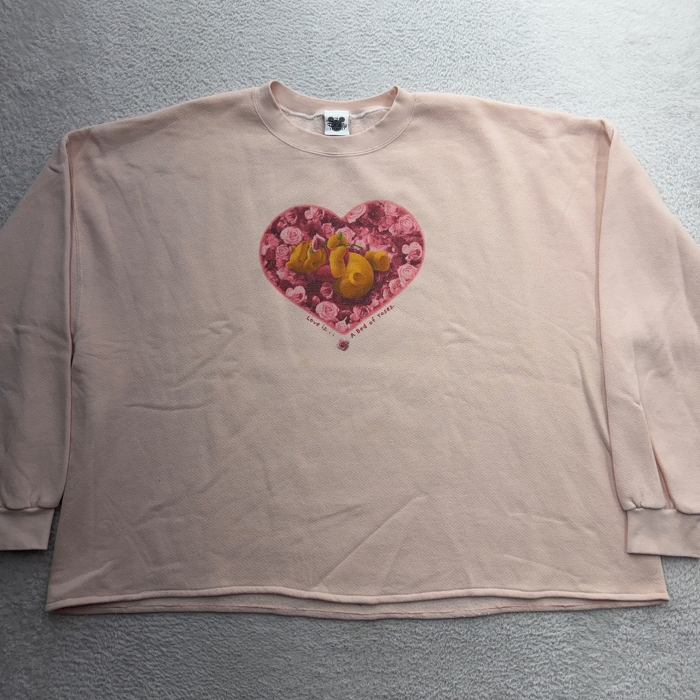 Vintage Disney Catalog Winnie the Pooh Bed of Roses Sweatshirt Pink 4X USA Made